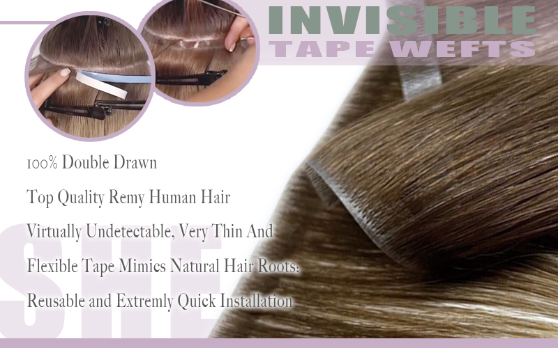 Invisible Tape Wefts Super Double Drawn