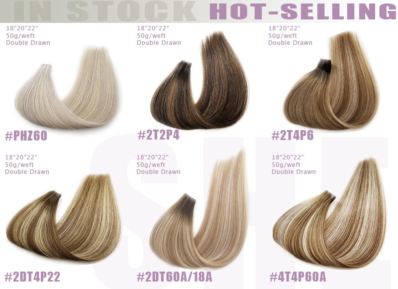 Double Drawn Genius Wefts Cuticle Intact Remy Hair Extensions In Stock