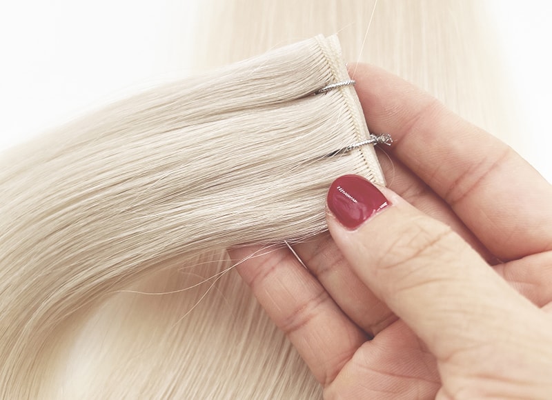 Double Drawn Genius Wefts Cuticle Intact Remy Hair Extensions In Stock