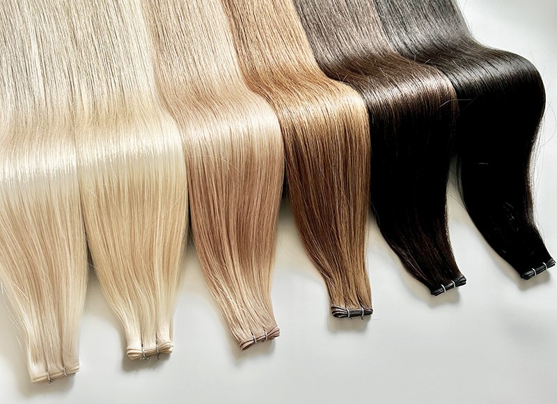 Double Drawn Genius Wefts Cuticle Intact Remy Hair Extensions In Stock