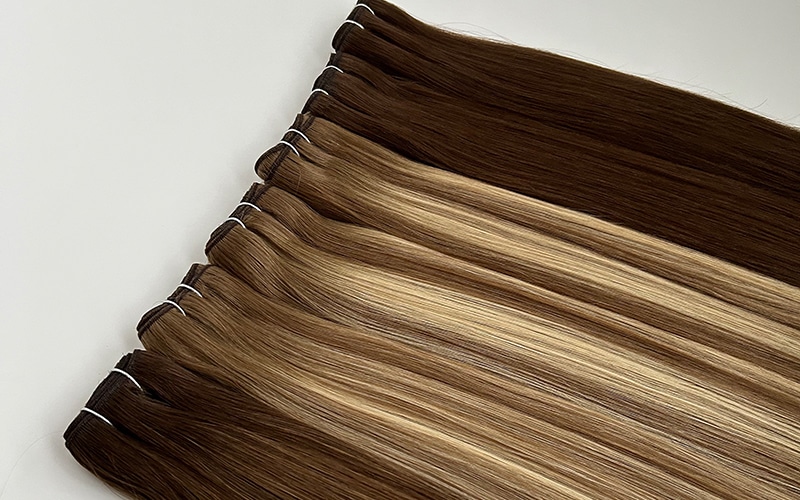 Wholesale Cuticle Remy Hair Machine Wefts Double Drawn