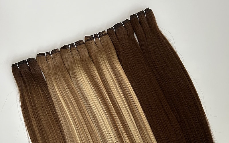 Wholesale Cuticle Remy Hair Machine Wefts Double Drawn
