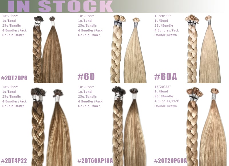 In Stock Flat Tips Hair Extensions Double Drawn