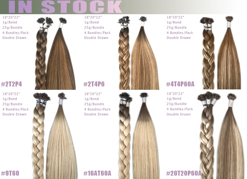 In Stock Flat Tips Hair Extensions Double Drawn