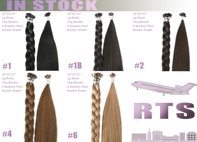 RTS Cuticle Remy Hair Ktips Hair Extensions Double Drawn Factory Direct Pricing