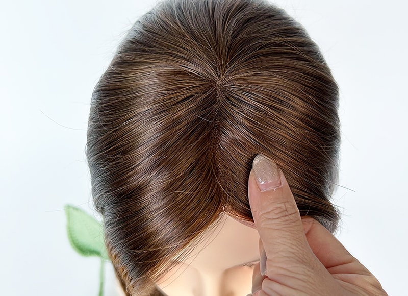 Mono Top Human Natural Hair Topper Brown Multi-directional Parting Styles