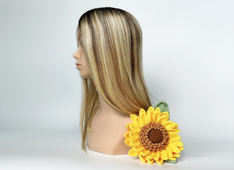 Mono Top Human Natural Hair Topper Brown Rooted Sandy Blonde Highlighted