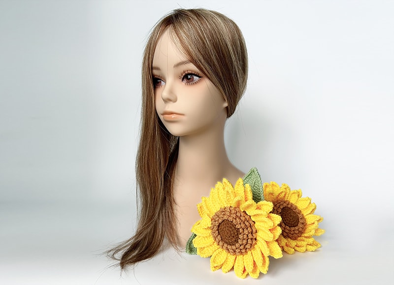 Mono Top Human Natural Hair Topper Balaylage Brown Honey Blonde