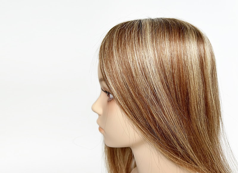 Mono Top Human Natural Hair Topper Balaylage Brown Honey Blonde