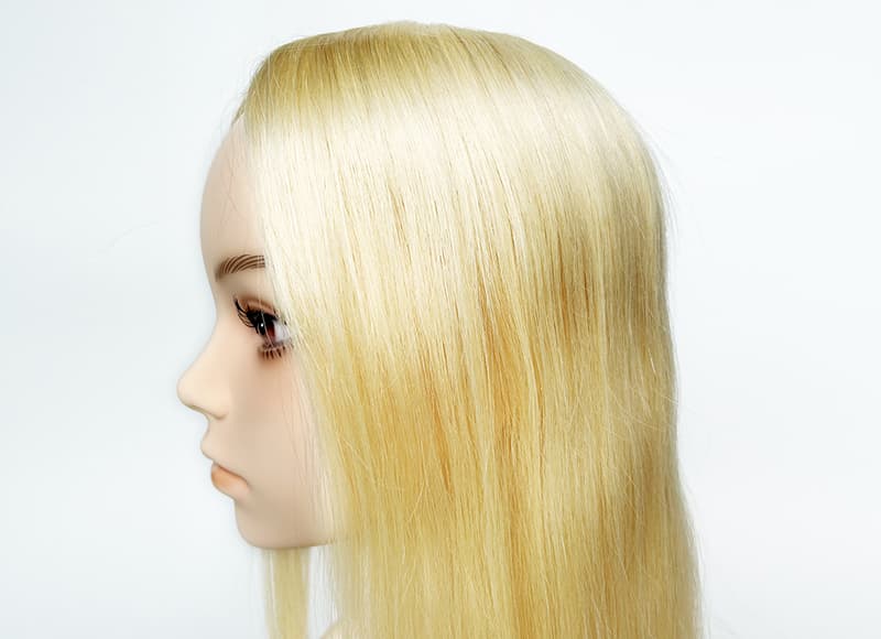 Mono Top Human Natural Hair Topper Bleach Blonde