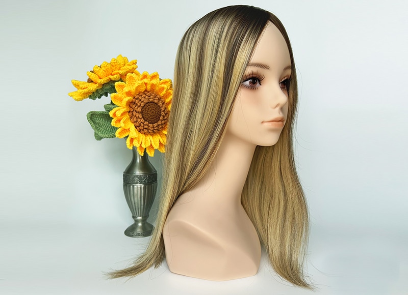 Silk Top Human Natural Hair Toppers Multi-directional Part  Line