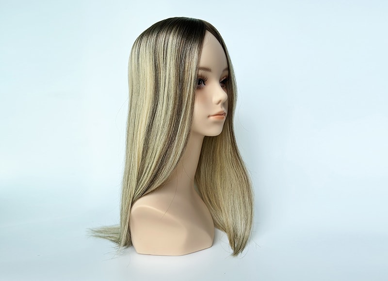 Silk Top Human Natural Hair Toppers Multi-directional Part  Line