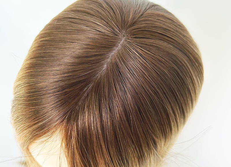 Silk Top Human Natural Hair Toppers Multi-directional Part  Line