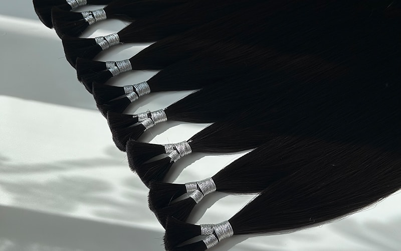 Virgin Cuticle Intact Remy Human Hair Extensions Hair Bulk Wholesale