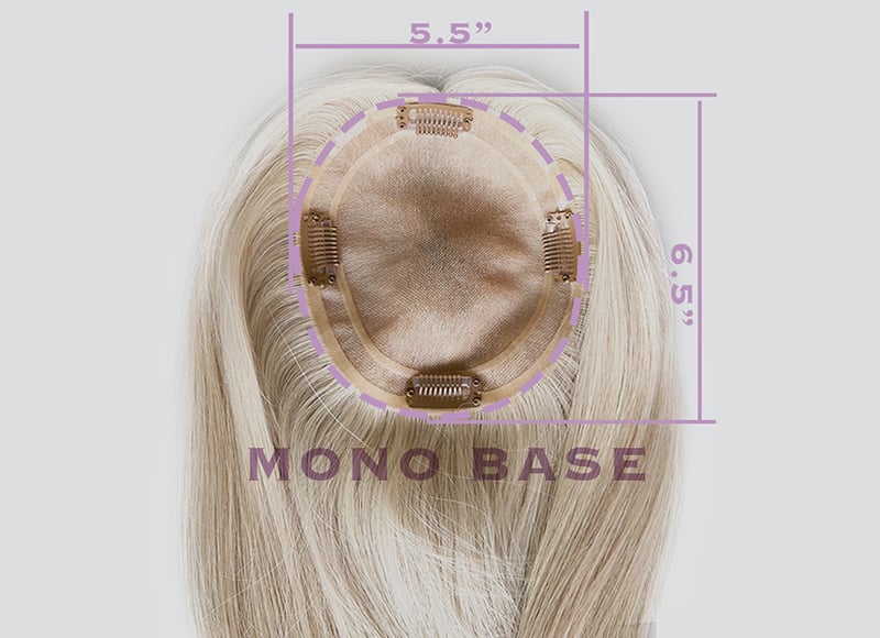Mono Base 5.5x6.5 Human Hair Toppers for Women